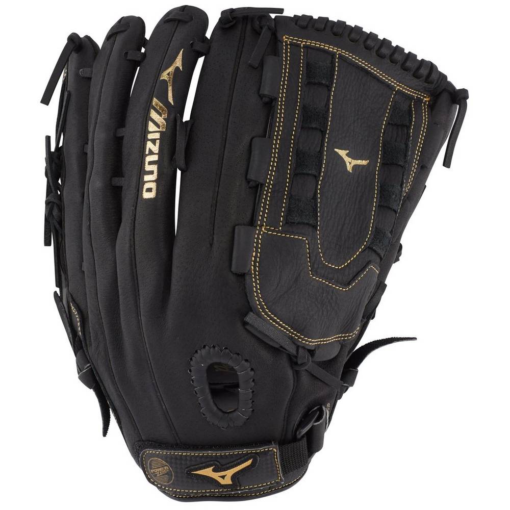 Luva Mizuno Premier Series Slowpitch 14" - Homem - Pretas/Douradas - HTRLU0321